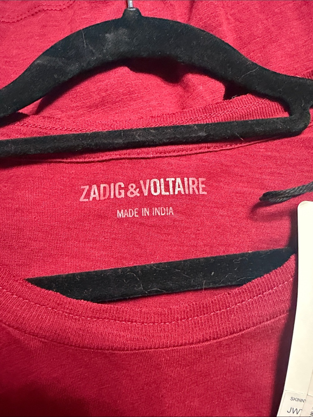 Zadig & Voltaire Burgundy Tee with Crystal Skull - Picture 2 of 2